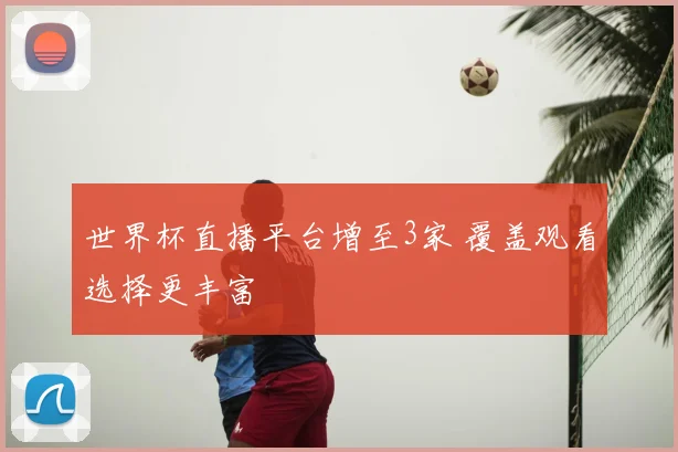 世界杯直播平台增至3家 覆盖观看选择更丰富